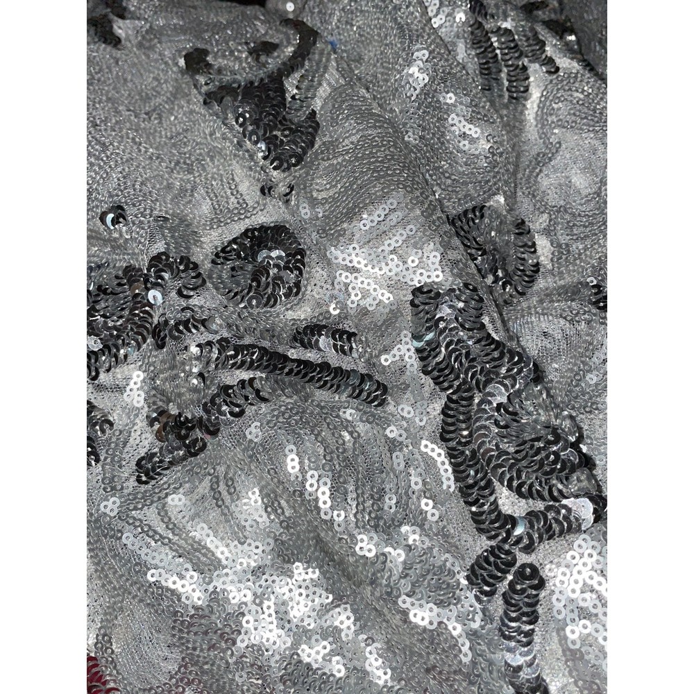 Handmade silver sequined sheer embellished formal evening disco y2k boogie Pants - Picture 9 of 12